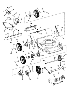 Deck Assembly - Self-Propelled, Standard Wheels Diagram and Parts List for 7800683-MP22675FC 2010 Briggs and Stratton Lawn Mower